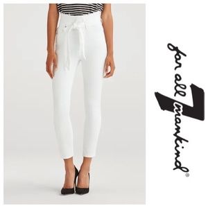 NWT 74AllMankind White High-Rise Skinny Ankle Jean